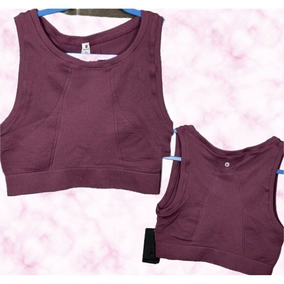 90 Degree By Reflex XL Bordeaux Textured Seamless Long Line Active Bra Top - Picture 1 of 4